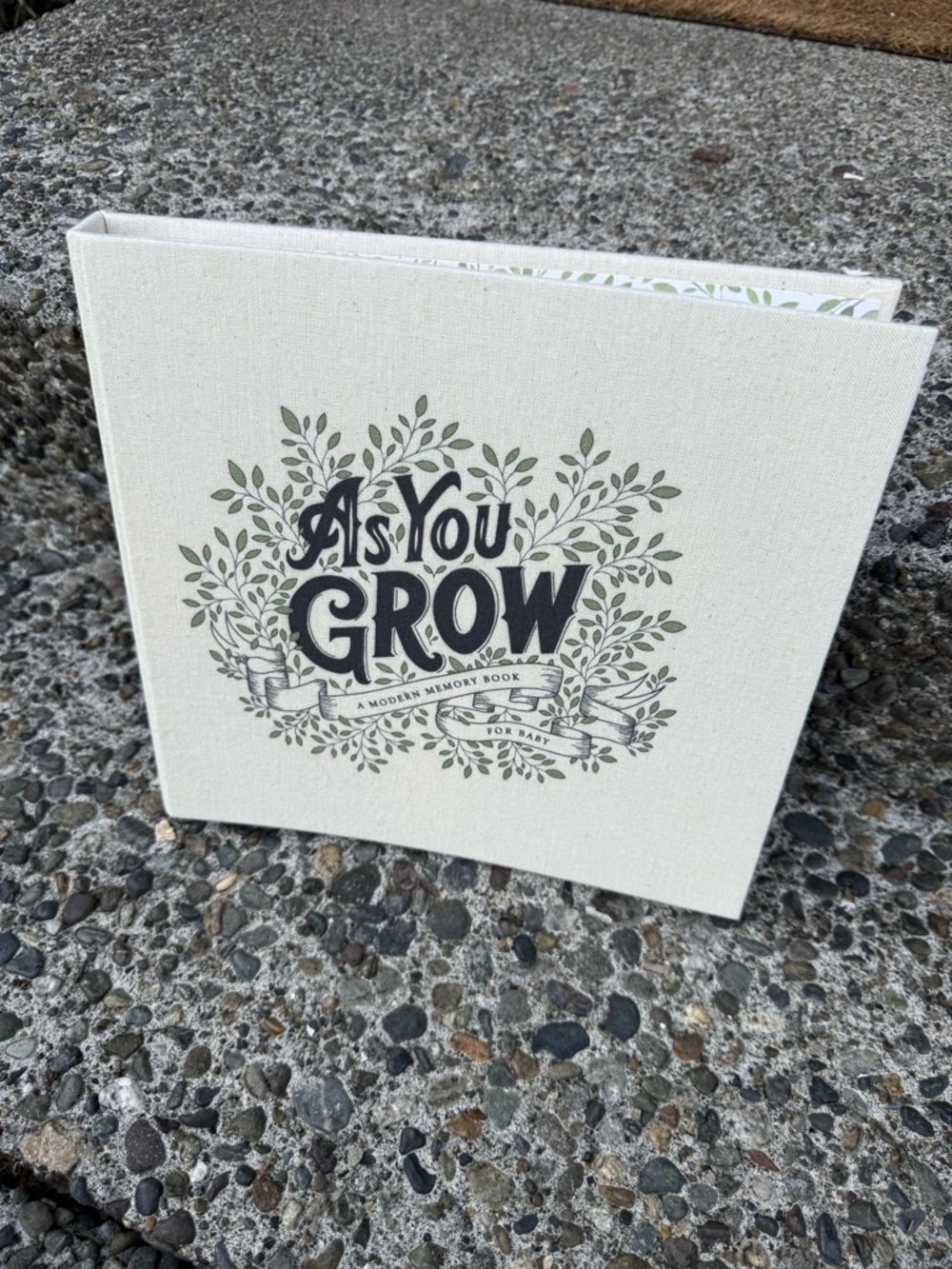 Crate&Barrel Cream and Green "As You Grow" Memory Book